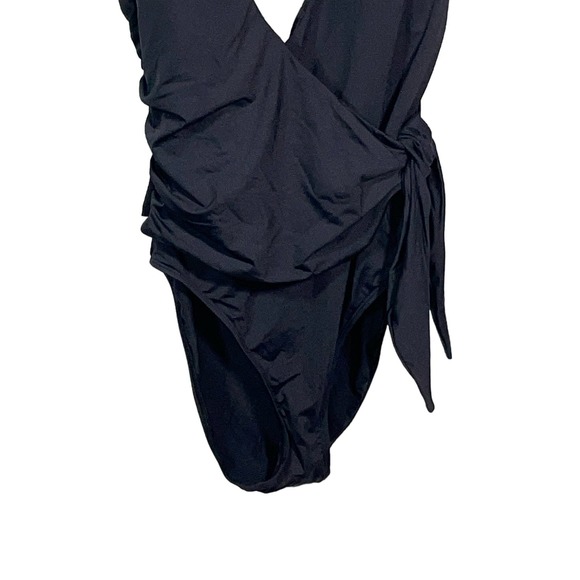 Lauren Ralph Lauren Halter wrap Side-Tie Tummy-Control swimsuit black 6 - Picture 4 of 14